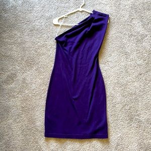 Purple cotton one shoulder dress